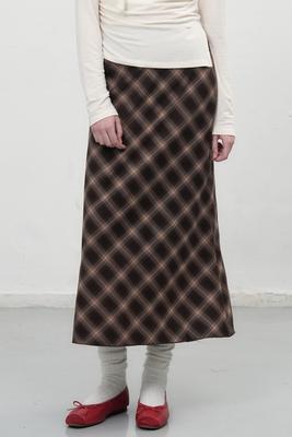 Vintage check long skir