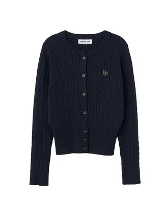 GNRL Signature Superfine Wool Cable Cardigan 