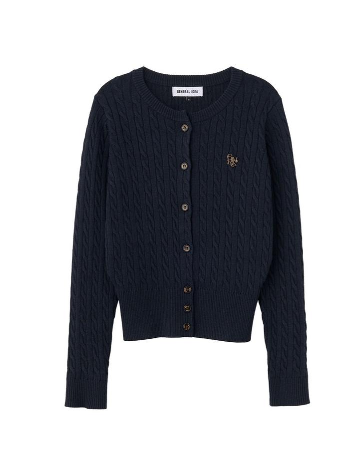GNRL Signature Superfine Wool Cable Cardigan 
