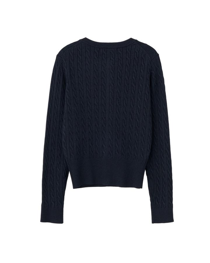 GNRL Signature Superfine Wool Cable Cardigan 