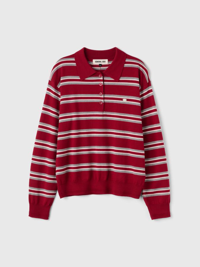 WOMAN Multi-Striped Loose Collar Knit