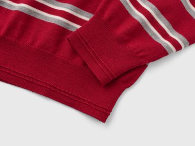 WOMAN Multi-Striped Loose Collar Knit