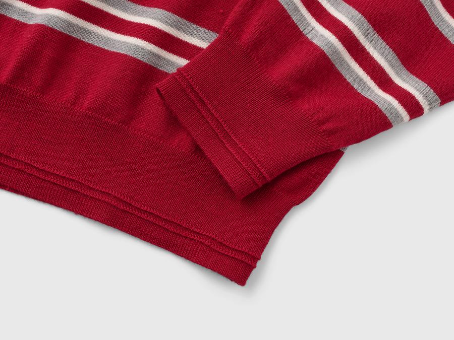 WOMAN Multi-Striped Loose Collar Knit