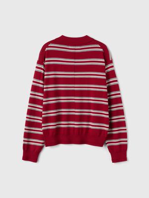 WOMAN Multi-Striped Loose Collar Knit