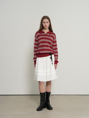 WOMAN Multi-Striped Loose Collar Knit