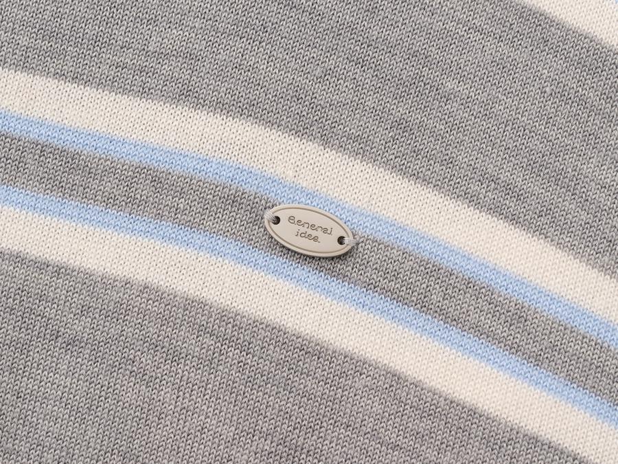 WOMAN Multi-Striped Loose Collar Knit