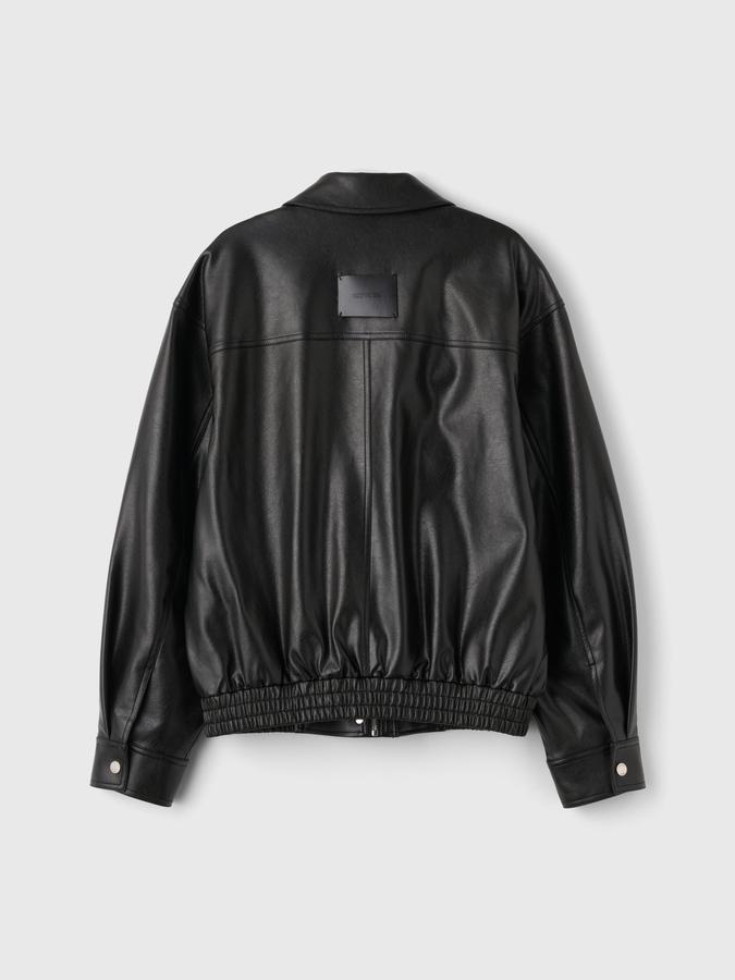 WOMAN Faux Leather Pocket Blouson Jumper (Coming soon)