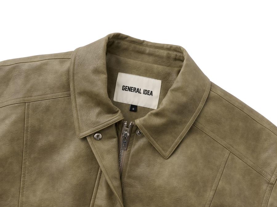 WOMAN Faux Leather Pocket Blouson Jumper