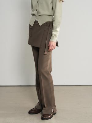 WOMAN skirt layered bootcut slacks