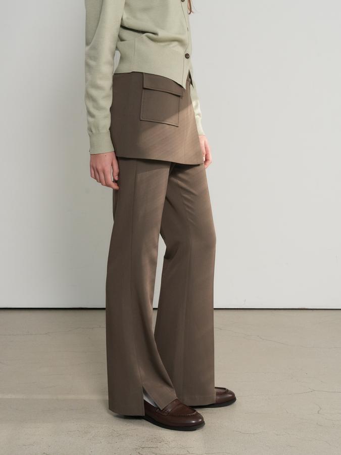 WOMAN skirt layered bootcut slacks
