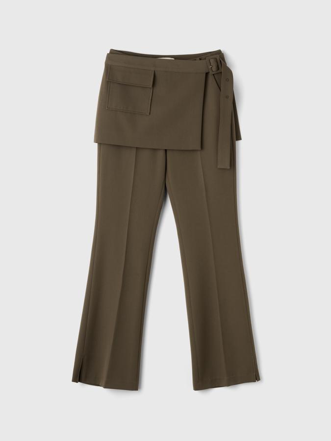 WOMAN skirt layered bootcut slacks