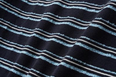 WOMAN Striped Collar Half Knit