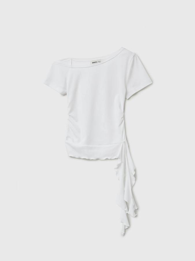 Mesh-trimmed one-shoulder T-shirt (Хүргэлт 5/24)
