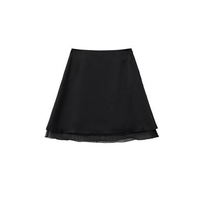 Satin layered skirt