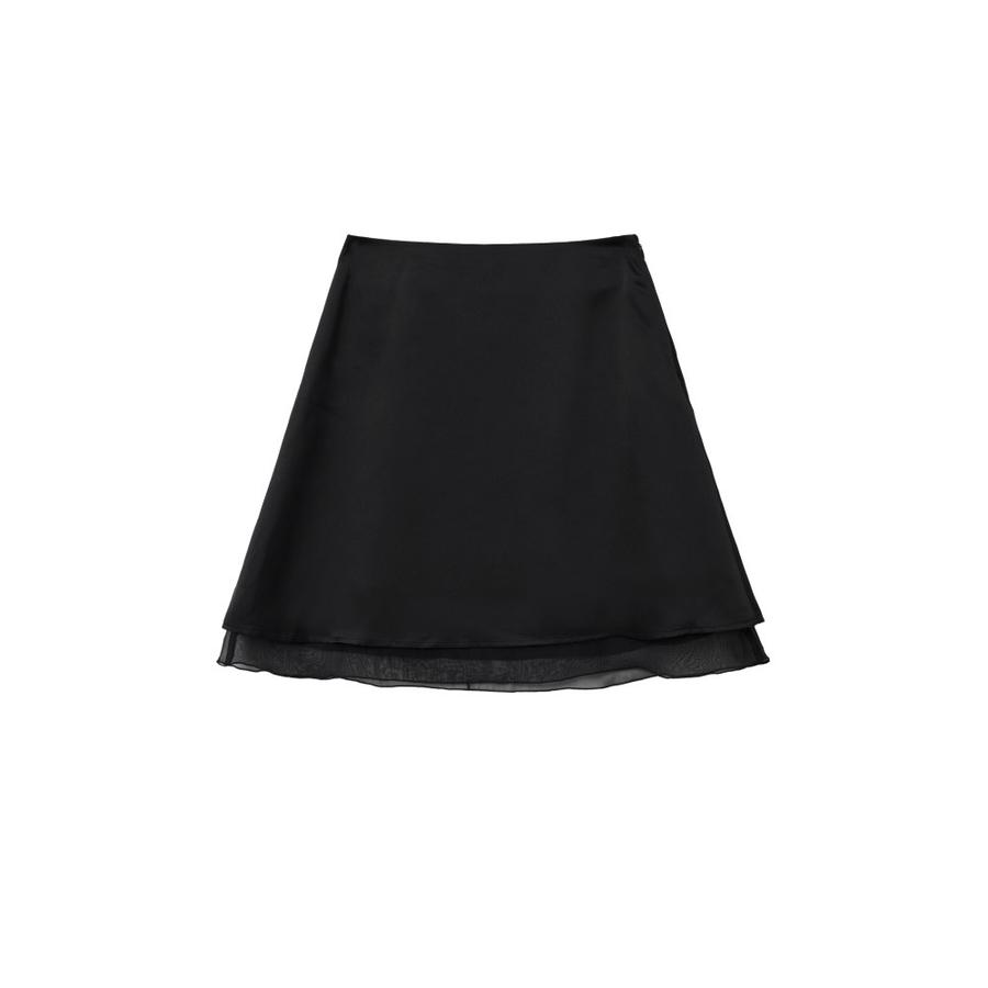 Satin layered skirt