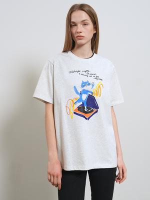 Dancing Cat Oversized Short Sleeve T-shirt