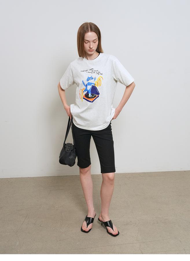 Dancing Cat Oversized Short Sleeve T-shirt