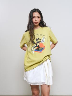 Dancing Cat Oversized Short Sleeve T-shirt