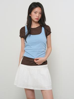 Two-way color layered T-shirt
