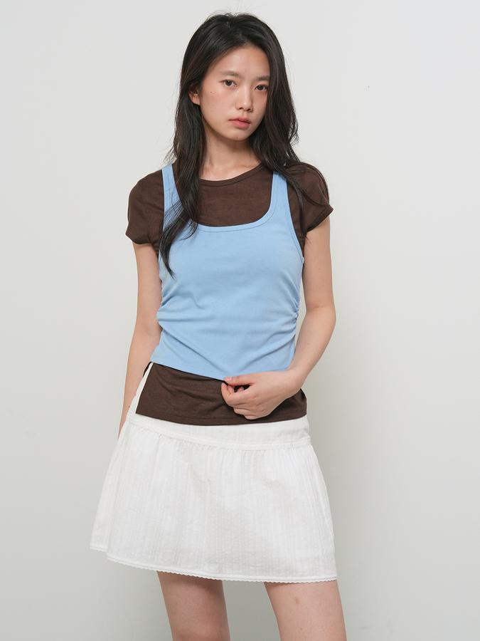 Two-way color layered T-shirt