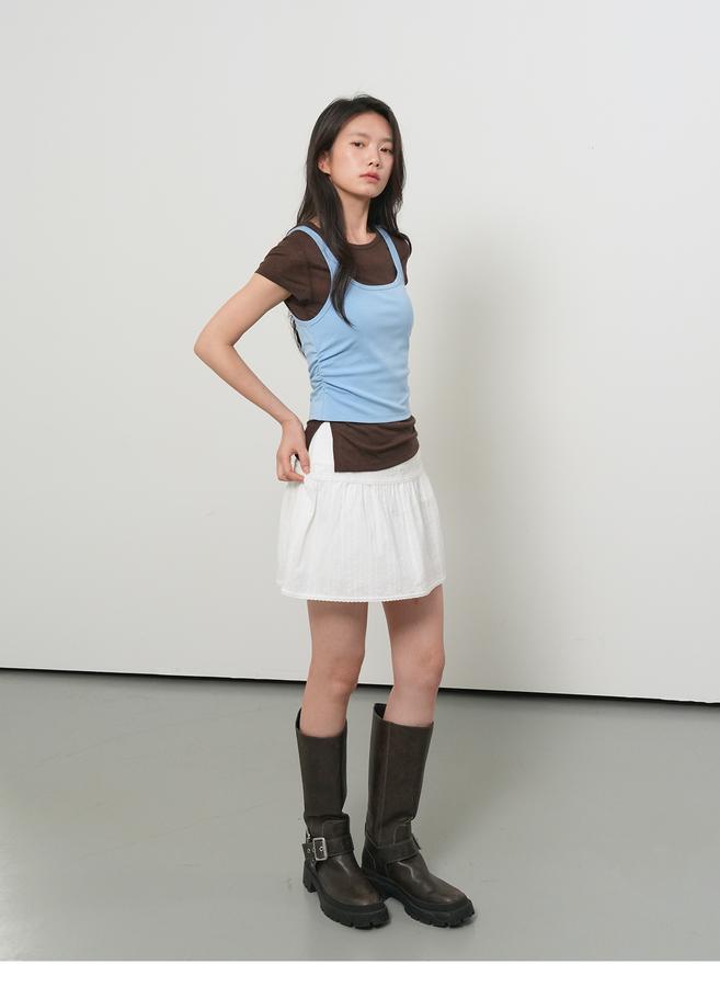Two-way color layered T-shirt
