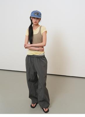 Two-way color layered T-shirt