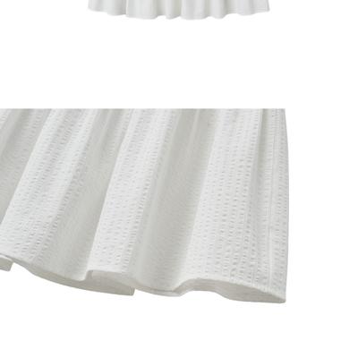 Shirring tiered long skirt