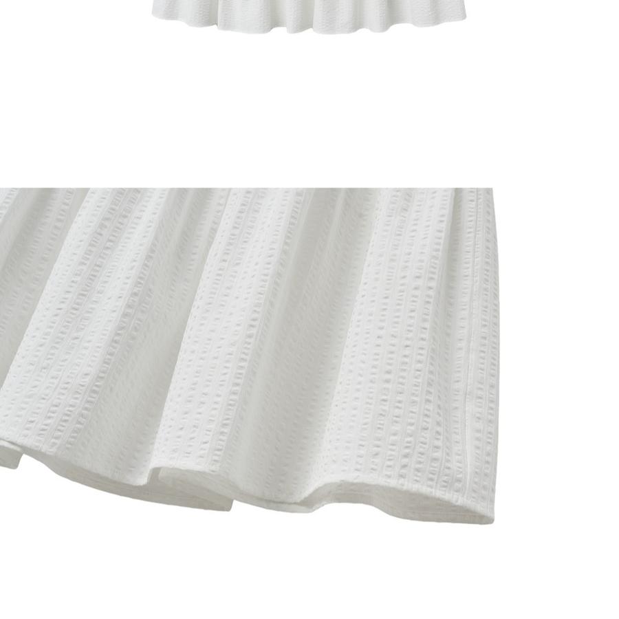 Shirring tiered long skirt