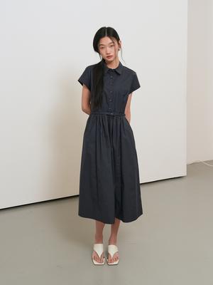 Sleeve Belted Long Dress