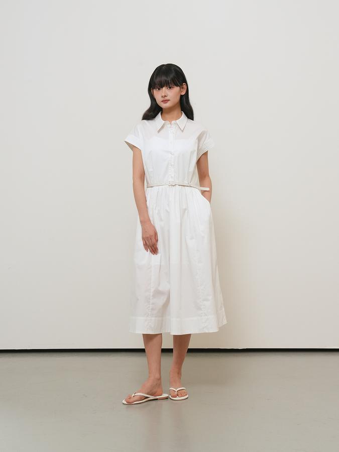 Sleeve Belted Long Dress