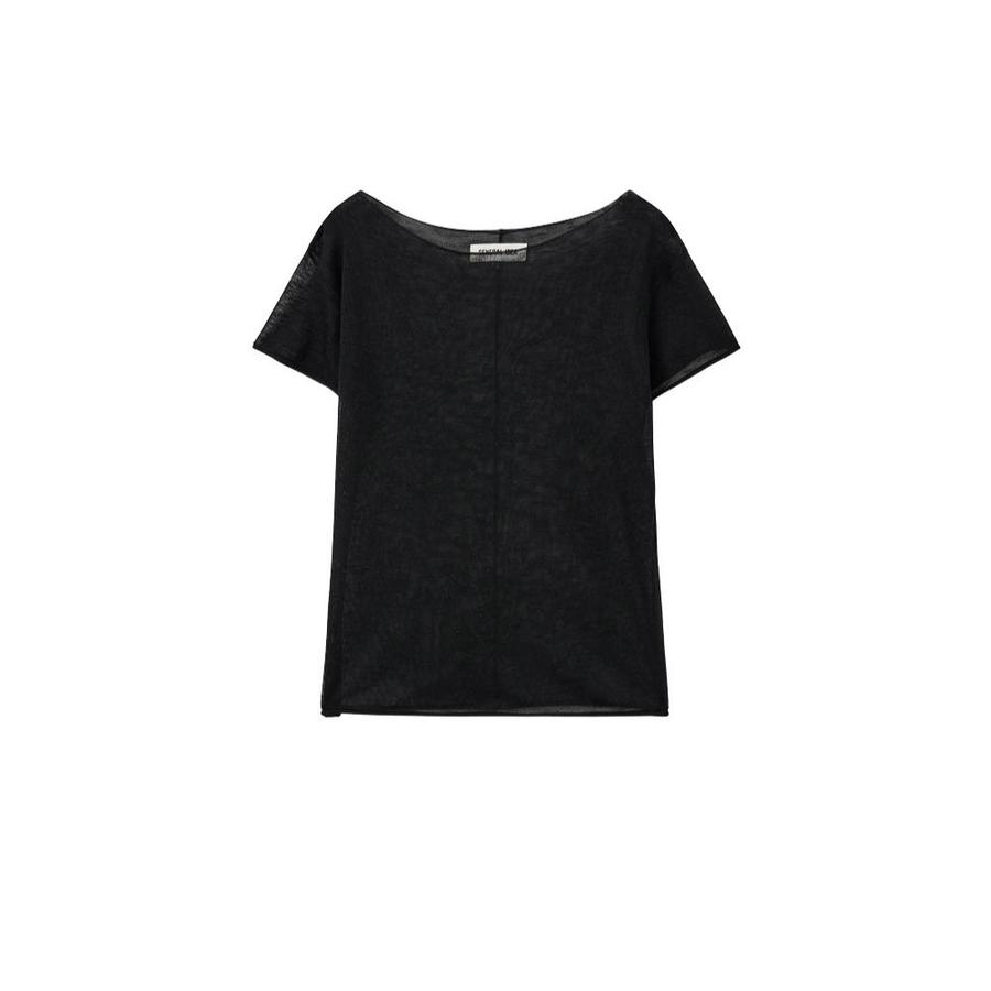 See-through halter neck layered knit set