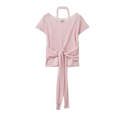 See-through halter neck layered knit set