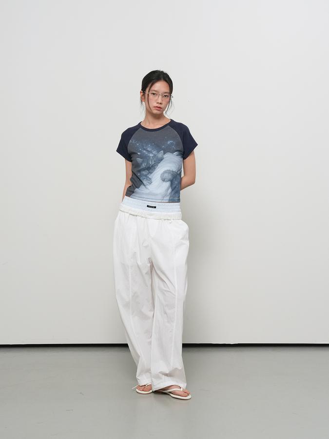 Layered nylon elastic pants