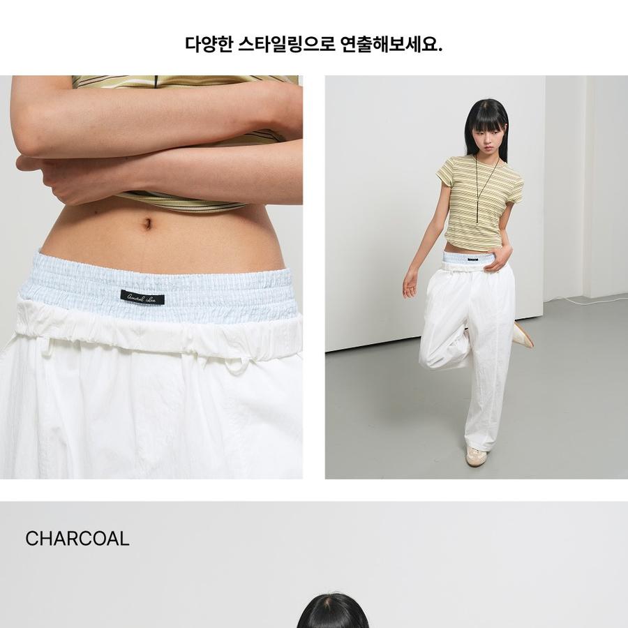Layered nylon elastic pants