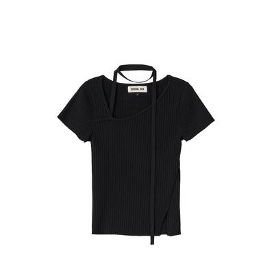 Ribbed strap half knit