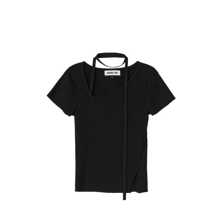Ribbed strap half knit