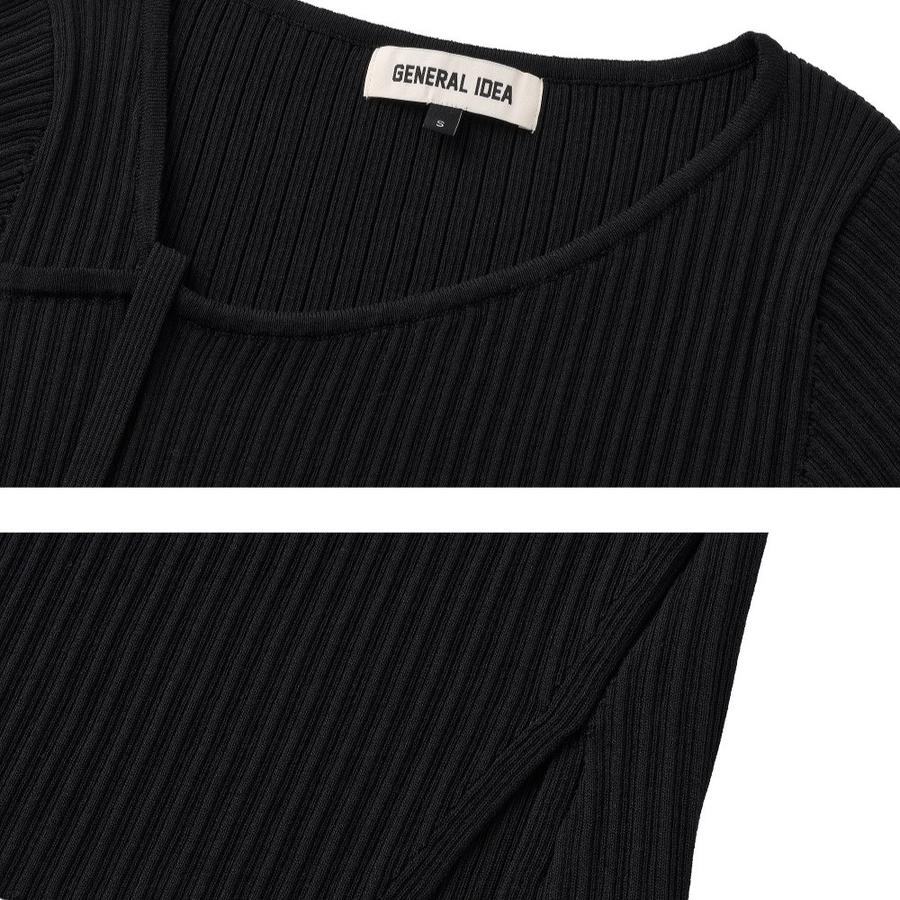 Ribbed strap half knit