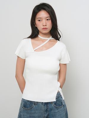 Ribbed strap half knit
