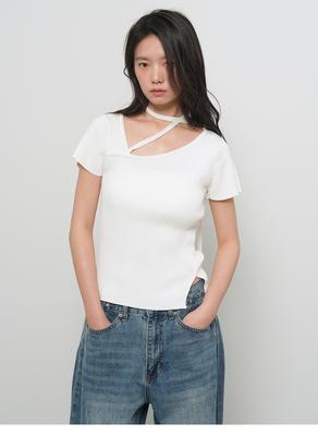 Ribbed strap half knit