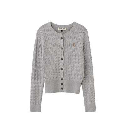 GNRL Signature Superfine Wool Cable Cardigan