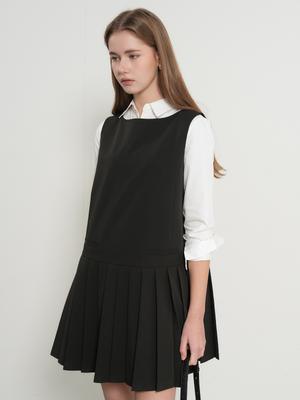 Pleated skirt mini dress