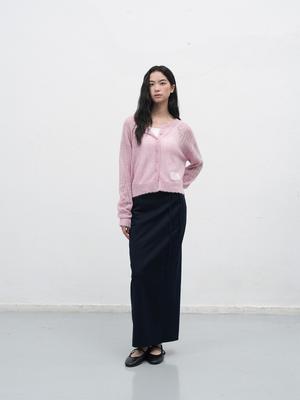 Belted H-line Striped Maxi Long Skirt