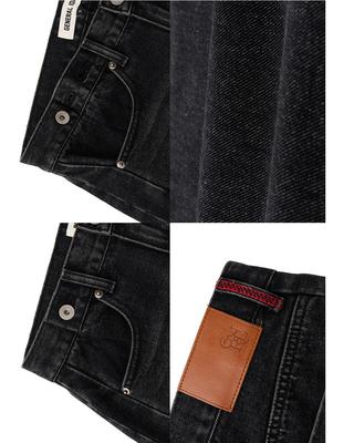 Snap detail wide denim pants 