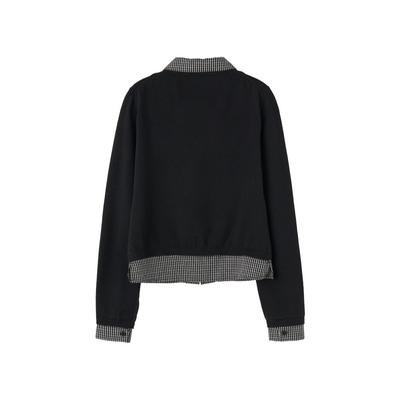 Check shirt layered cardigan