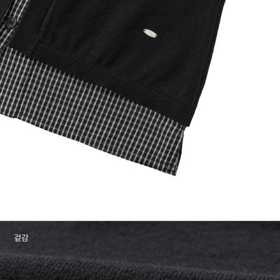 Check shirt layered cardigan