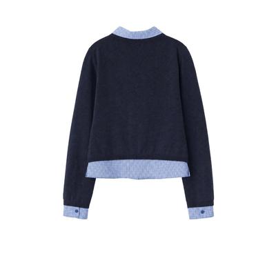 Check shirt layered cardigan
