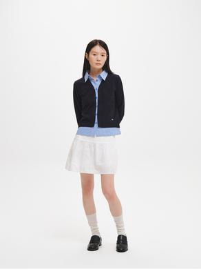 Check shirt layered cardigan