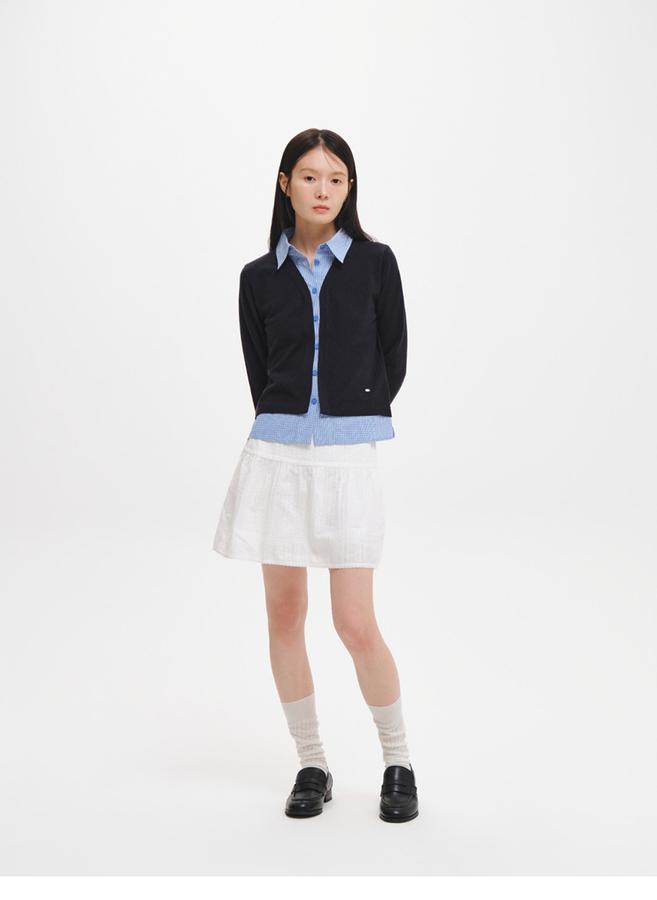 Check shirt layered cardigan