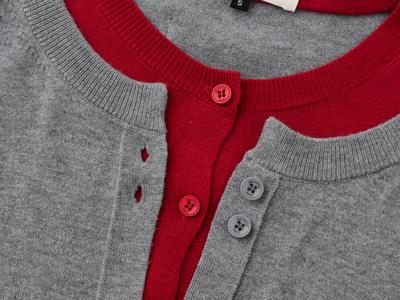 Double-layered crewneck cardigan