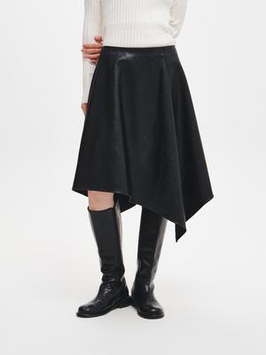 Midi faux leather skirt
